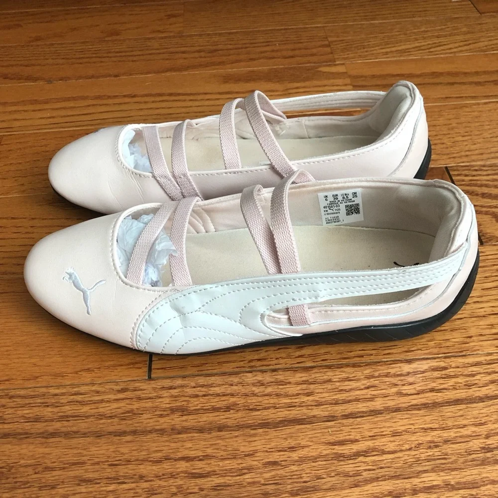 Puma Speedcat Metallic Pink White Ballet-Style Slip-On Sneakers Women’s Size 8.5